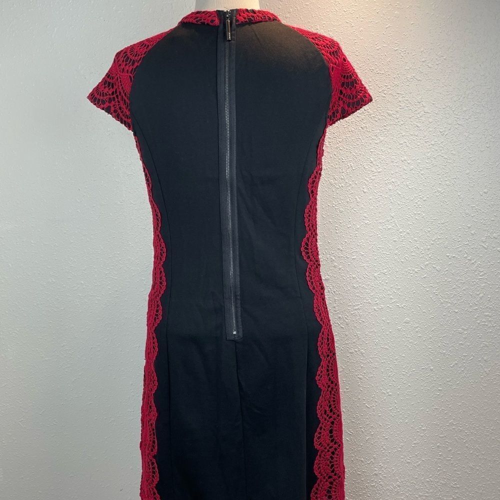 EUC Kensie Womens Midi Black and Red Dress Size S - Picture 4 of 7
